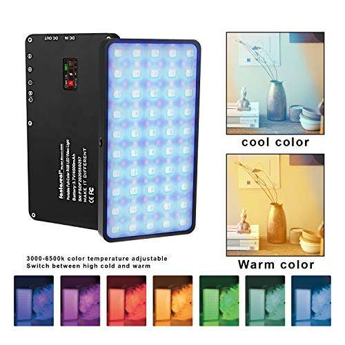 Fantaseal Portable Full Color RGB LED Video Light +Soft Box Set, Mini Smart Vlogging On Camera Lighting Panel, Idea Kit for YouTube Photograph Studio(4500mAh Fast Rechargeable Battery, 12W) 5