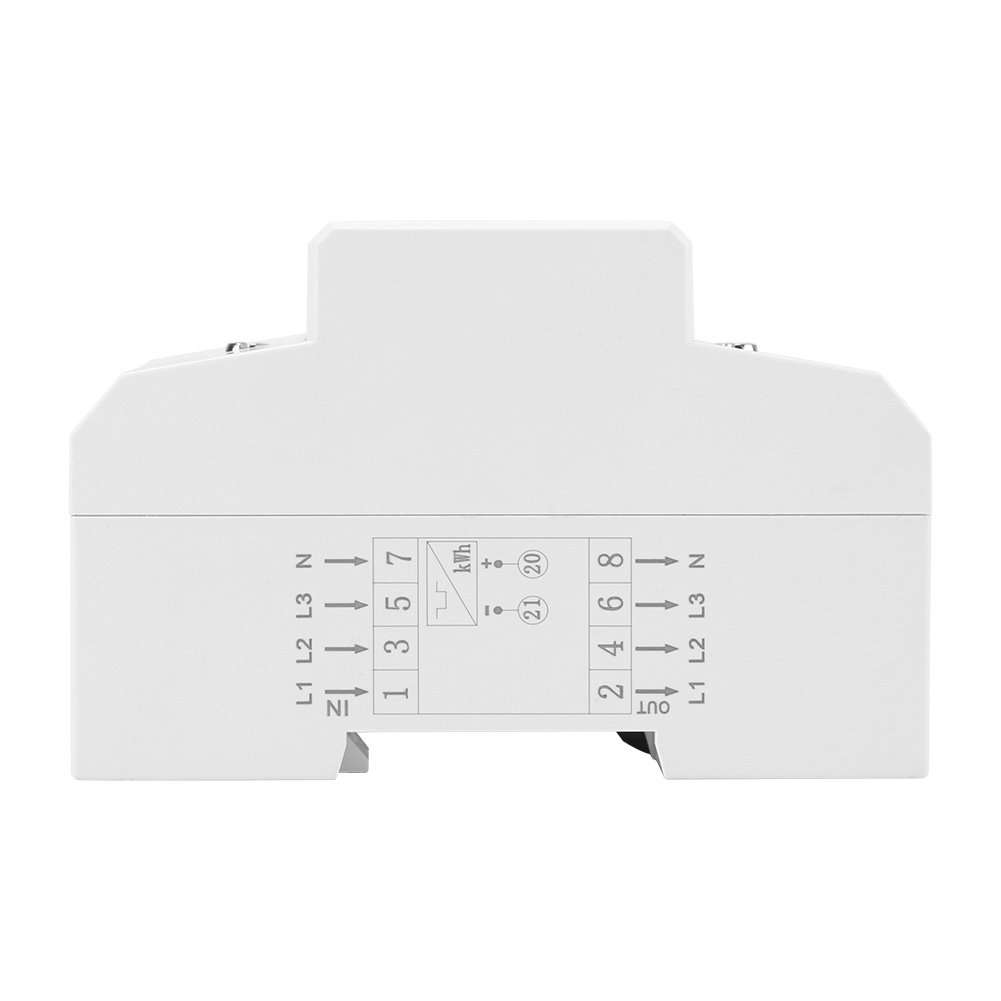 Digital Electric Meter DIN Rail Mount,3 Phase 4 Wire Kwh Electronic Energy Meter,50 Hz/60 Hz 3 x 20(80A) Multifunctional Usage Power 4