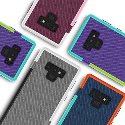 Samsung Galaxy Note 9 Case, Zectoo Ultra Slim 3 Color Hybrid Impact Anti-Slip Shockproof Soft TPU Hard PC Bumper Extra Front Raised Lip Case Cover for Samsung Galaxy Note 9 (6.4 inch) - Light Gray 6