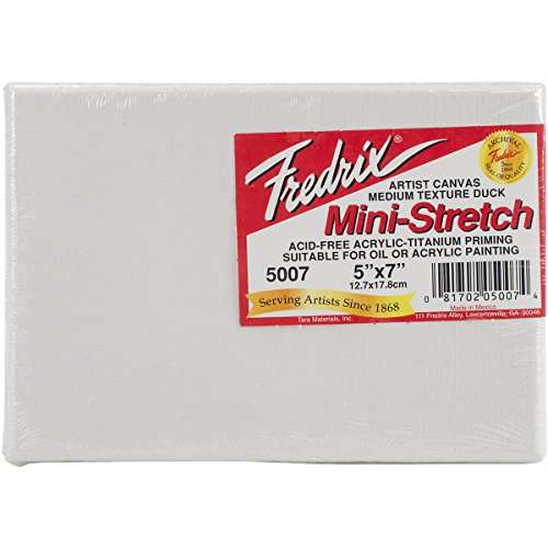Fredrix Red Label Stretched Cotton Canvas 5 in. x 7 in. each 1
