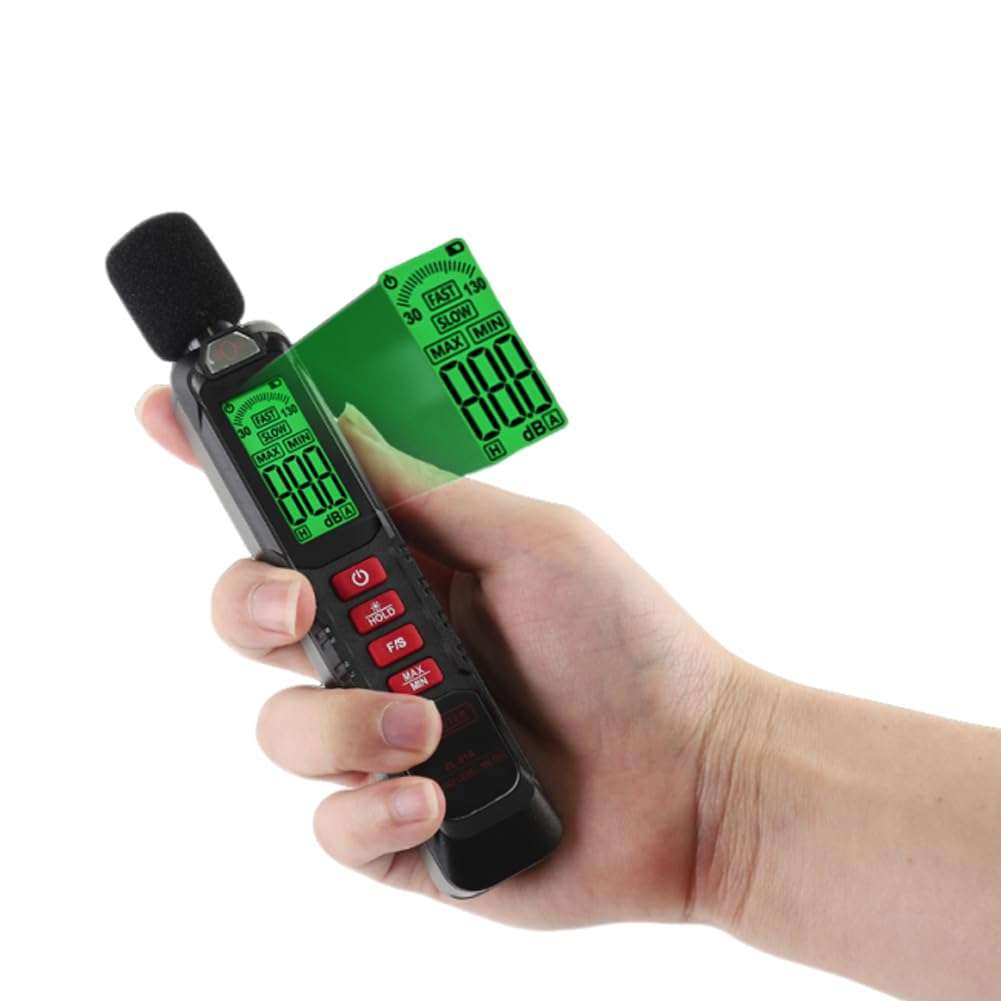 Serplex® Digital Decibel Meter Sound Level Meter 30-130 dB Audio Level Meter LCD Digital Audio Decibel Meter Condenser Mic Decibel Meter for Home, Office, Construction Sites (Battery not included) 1