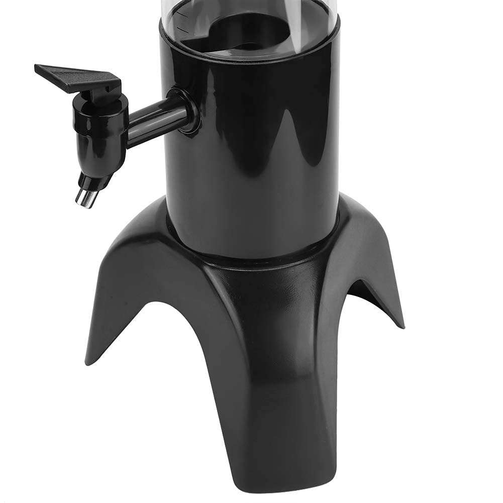 THW 3 Litre Three-Legged Metal Base Draft Beer Tower Juice Beverage Dispenser with Removable Ice Tube for Keeping Liquid Cold, Black 5