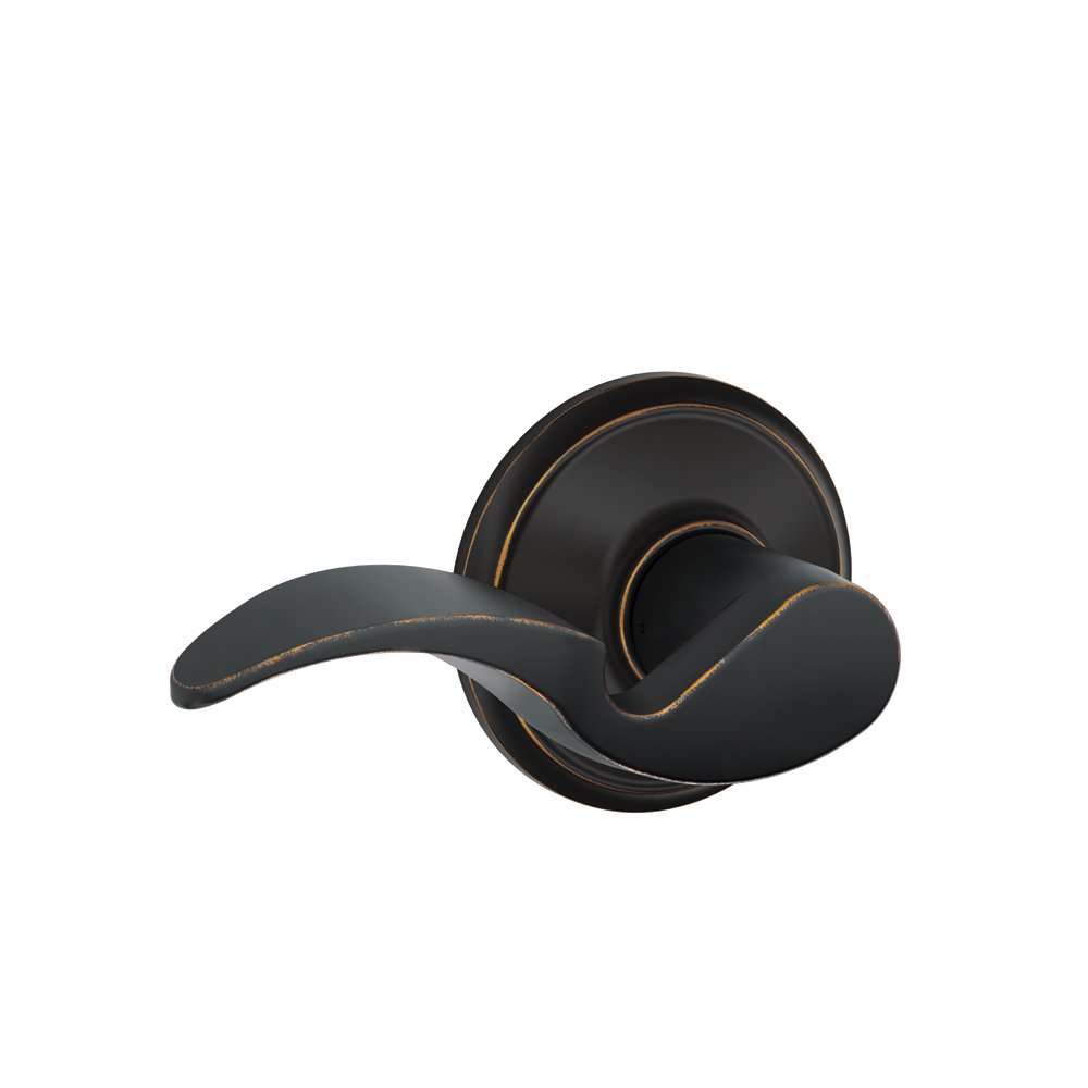 Schlage F10AVA716 Avanti Drop Wave Door Lockset, Solid, Aged Bronze, Long Lever 1