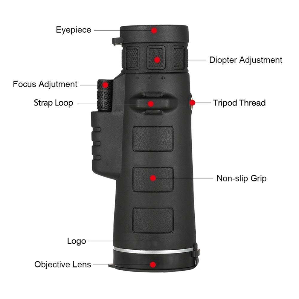 YuxahiugWyj Monoculars, 10x42 Magnification Waterproof High Powered Monocular Single Hand Focus Binoculars Optical Telescope Hunting Spotting Scope 4