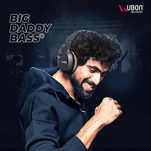 UBON Mega Bass Series HP-50, On-Ear Wireless Headphone with Inbuilt Mic, Up to 36 Hours Playtime, Music, Extra Soft Cushioned Earpads, V5.0 Bluetooth Headset (HP-50 Brown) 3