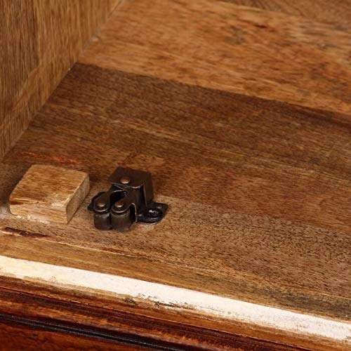 The kashth Wooden Bedside Table Cabinet for Living Room | Kitchen | Home Entrance | Side Table with 1 Drawer and 1 Door | Cabinet Storage | Mango Wood (White and Brown Finish) 4