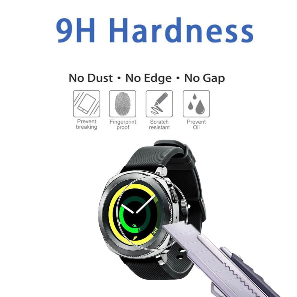 HYGAMOCC (2 Pack) Screen Protector for Samsung Gear Sport watch 43mm Tempered Glass，9H Hardness Anti Scratch，Bubble Free，Case Friendly Easy Installation 4