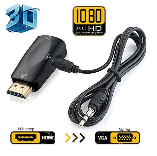 Microware 1080P HDMI Male to VGA Analog Female HDTV Video Audio Output Converter Adapter 3