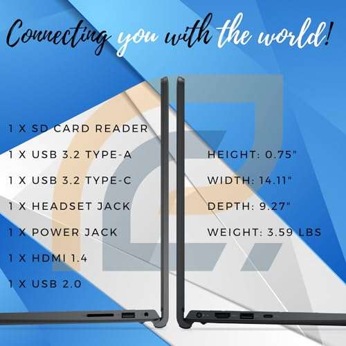 DELL Inspiron 3000 Series 3535 Laptop, 15.6" FHD Touchsreen, AMD Ryzen 5 7530U, 4GB RAM, 512GB SSD, Webcam, HDMI, Wi-Fi, Windows 11 Home, Black 3