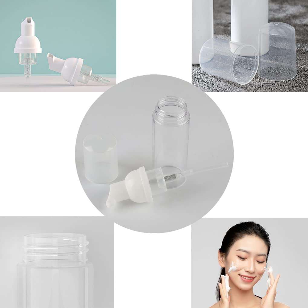 12 Pcs 30ml Refillable Empty Foam Bottle Plastic Pump Press Dispenser for Liquid Soap Lash Cleanser Shampoo Foaming Cleaning Castile Travel Cosmetics Packaging (12pcs 30ML) 6