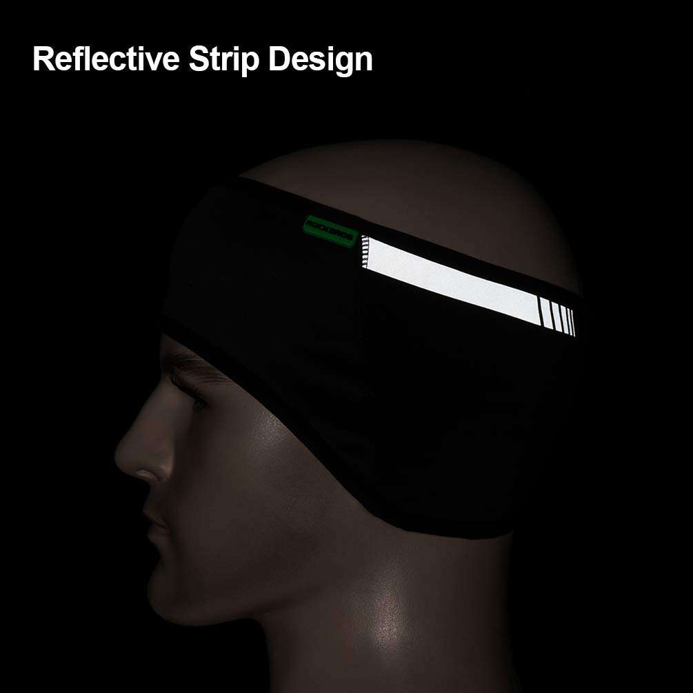 ROCKBROS Fleece Ear Warmers Headband Men Women for Running Cycling Biking Warm Ski Ear Band for Winter Cold Weather (Black*2) 5