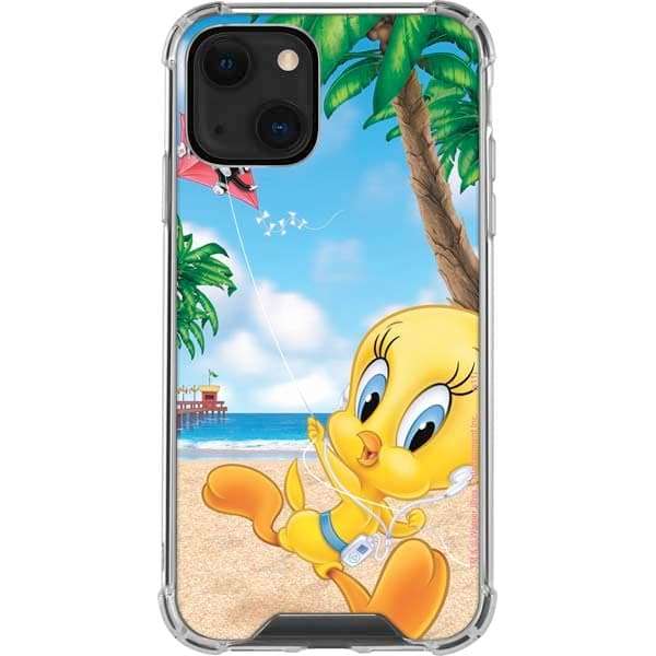 Skinit Clear Phone Case Compatible with iPhone 14 - Officially Licensed Looney Tunes Tweety Bird iPod Design 1