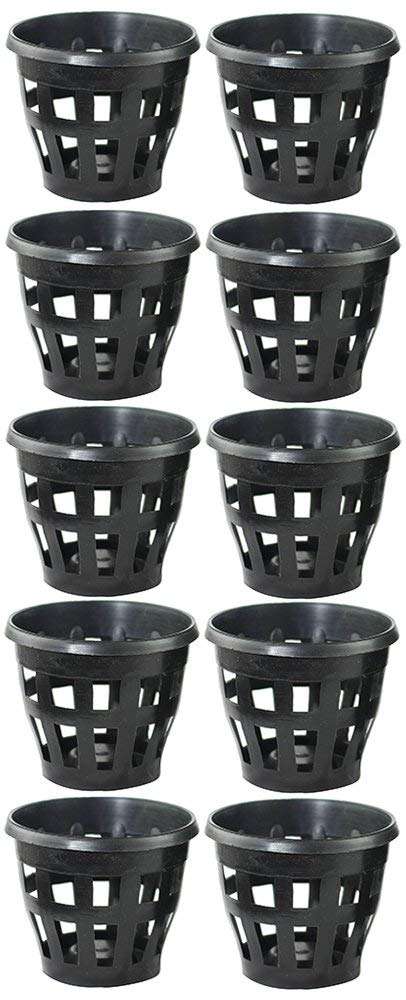 M-Tech Gardens Plastic Hydroponic & Orchid Plant Pot, (5" Diameter x 4" Height) (10)