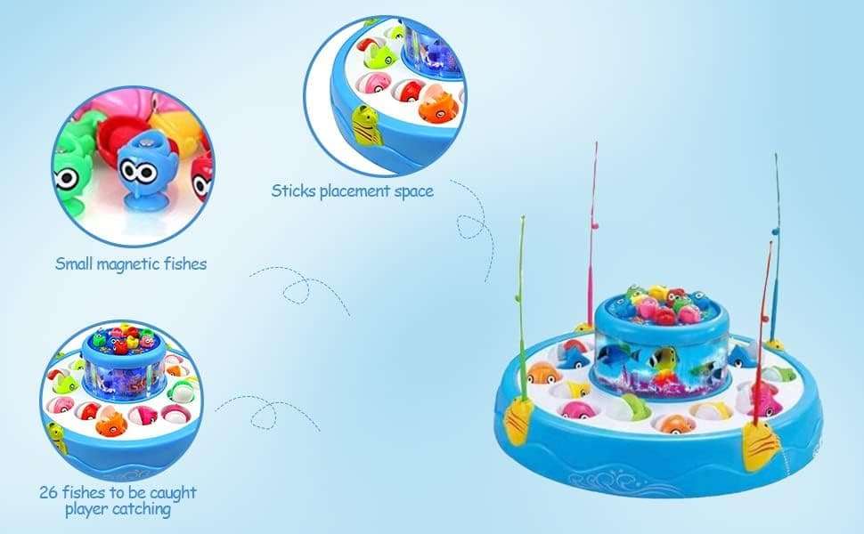 Kmc kidoz Electronic and Rotating with Flashing Gogo Fishing Party & Fun Games Board Game () (cmk215) 3