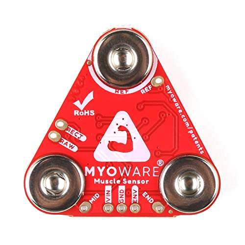 MyoWare Muscle Sensor 2.0 - Compatible with Arduino- All-in-One Electromyography (EMG) Sensor - Keyed Snap Connector 4