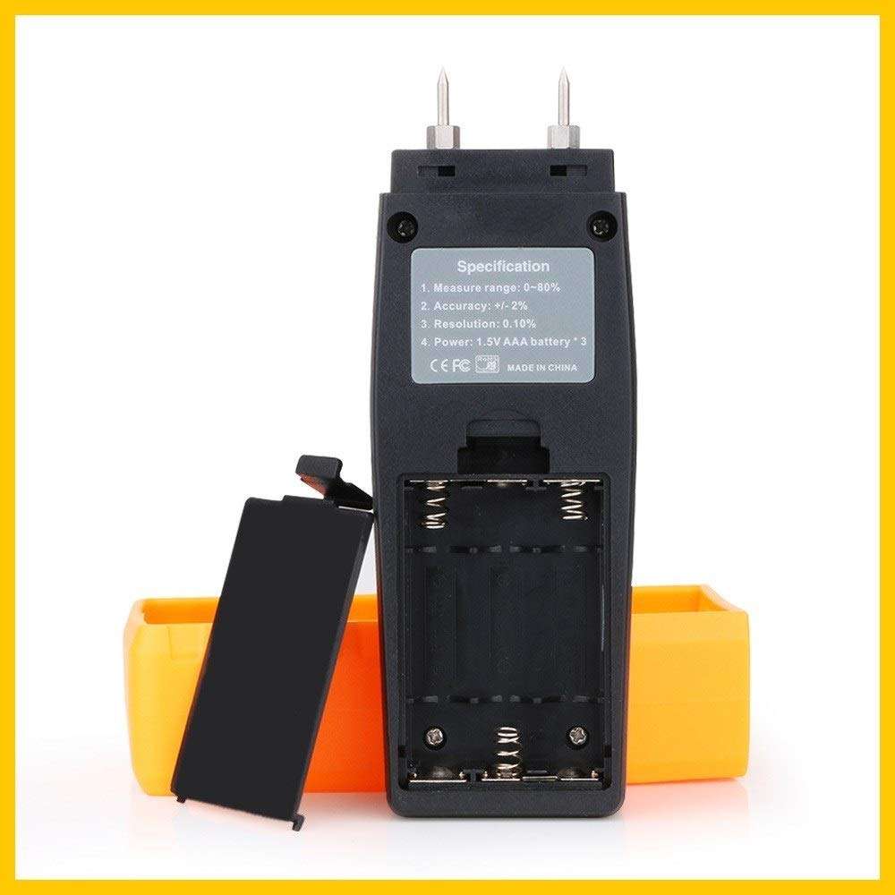 WZCUICAN Moisture Meters Professional Wood Moisture Humidity Meter Digital Tester 0%~80% Two Pins Large LCD Display with Back Light Temperature 660 3