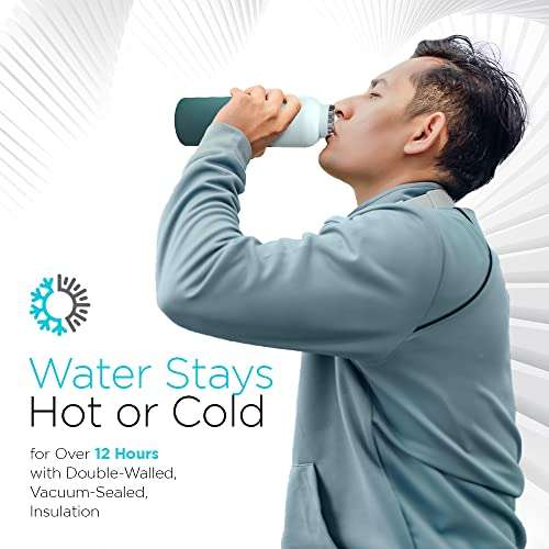 UVBRITE Beam Self-Cleaning UV Water Bottle - 24 Oz Insulated Stainless Steel Bottle - Rechargeable Sterilizing Bottle with Safety Lock Push Button Quick Purification for Safe Drinking Water Anywhere 4