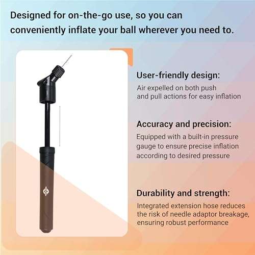 Nivia Double Action Ball Pump, with Needle Air Pump for Sports Football, Volleyball, Basketball, Rugby, Soccer Ball, Other Inflatable Balls, Stainless Steel Pin Air Pump (Black) 3