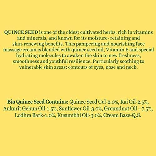 Biotique Quince Seed Nourishing Face Massage Cream 50 gm /1.69 Oz I Normal To Dry Skin 4