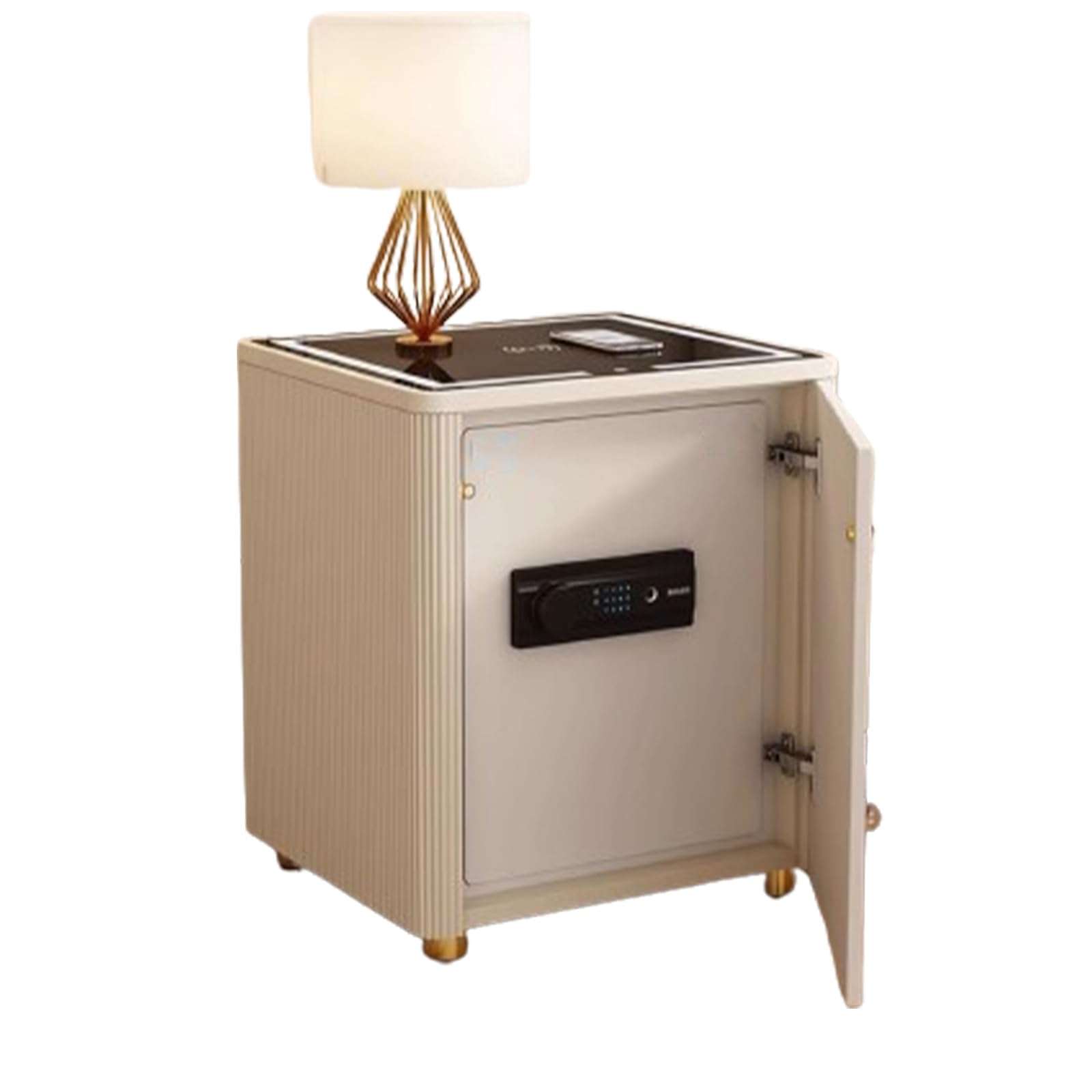 FENOKD Safe Bedside Table Integrated Home Smart Wireless Device Fingerprint Password Key Unlock with Alarm Device Large Capacity 96 Catties (wireless intelligence) 1