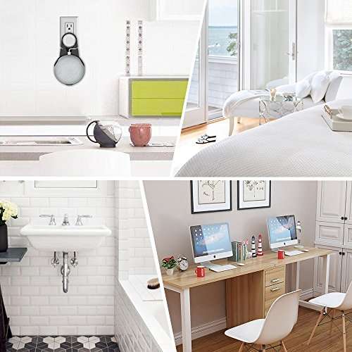 Google Home Mini Mount，Caselover Home Mini Outlet Wall Mount Hanger Stand for Voice Assistants,without Messy Wires or Screws (Black, 1) 3