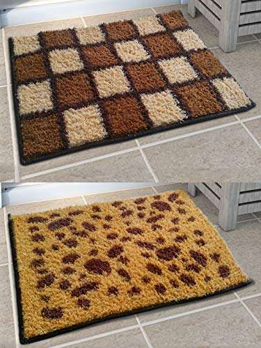 Athom Living Easy Home Designer Soft Anti Slip Bath Mat 38x58 cm Combo Pack 1