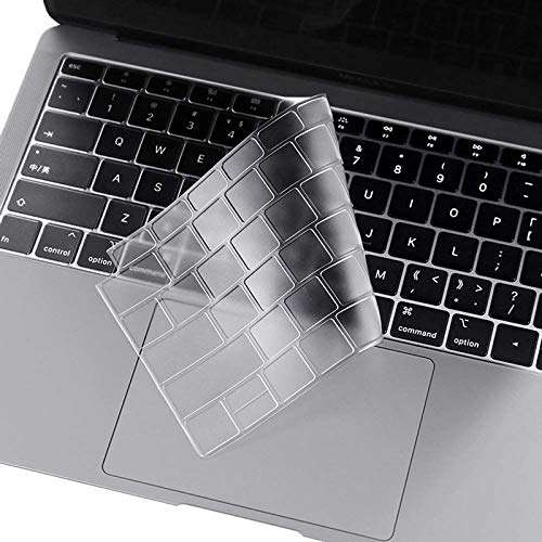 MXVOLT ultra thin keyboard cover protector soft TPU skin compatible for macbook air 13 inch (with retina display and touch ID,2018 newest release model A1932), clear