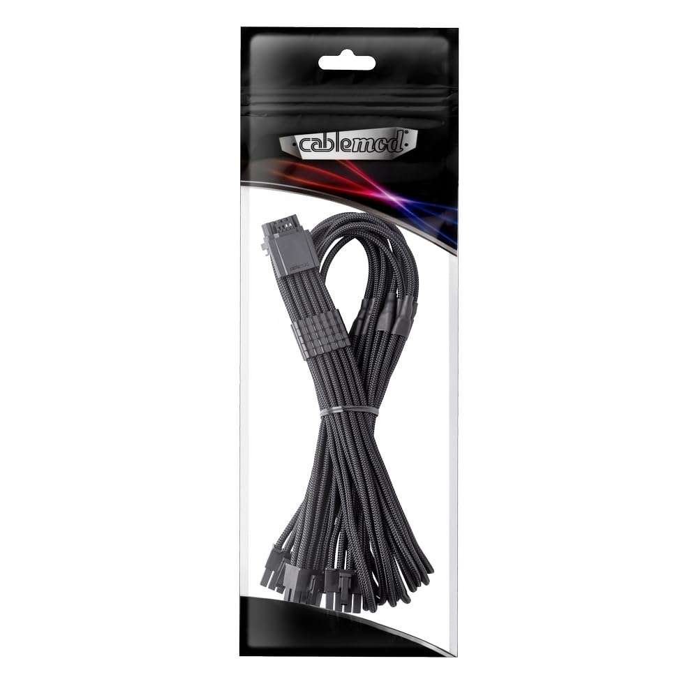 CableMod RT-Series Pro ModMesh Sleeved 12VHPWR StealthSense PCI-e Cable for ASUS/Seasonic/Phanteks (Black, 16-pin to Triple 8-pin, 60cm) 4