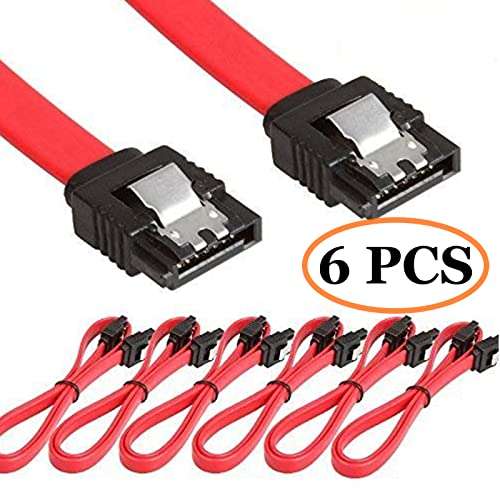 LINESO 6 Pack Straight SATA III Cable 6.0 Gbps 18 Inches (red) 4