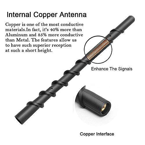 Car Wash Proof Antenna for Chevy Silverado and GMC Sierra Accessories (2009-2025) | 9 inch Spiral Direct Short Replacement Antenna (M7 Thread) 2