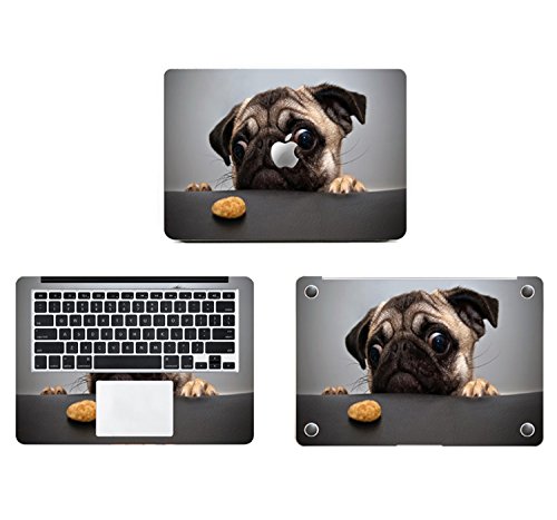 Theskinmantra Puggy Full Cover Decal/Sticker with Imported Quality Vinyl, A Set of 3 PCS, Made for Apple MacBook AIR 13 inch