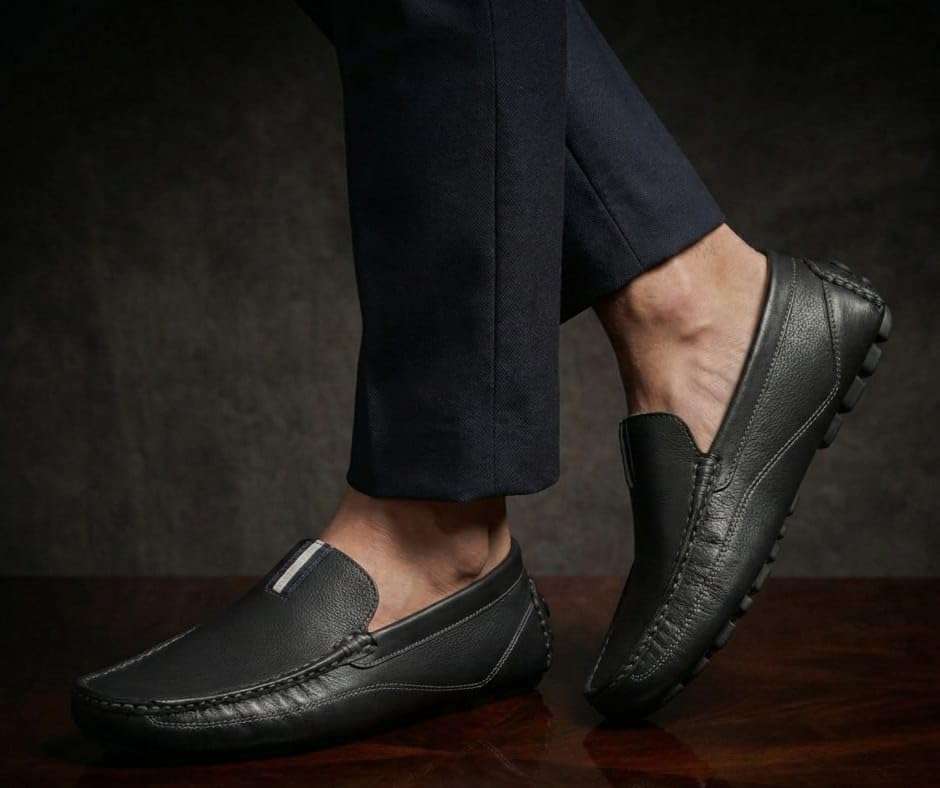 VON HUETTE Men Driving Loafer | Flexible & Comfortable Fit (VH 2025 DS 701 BLK_8) 2