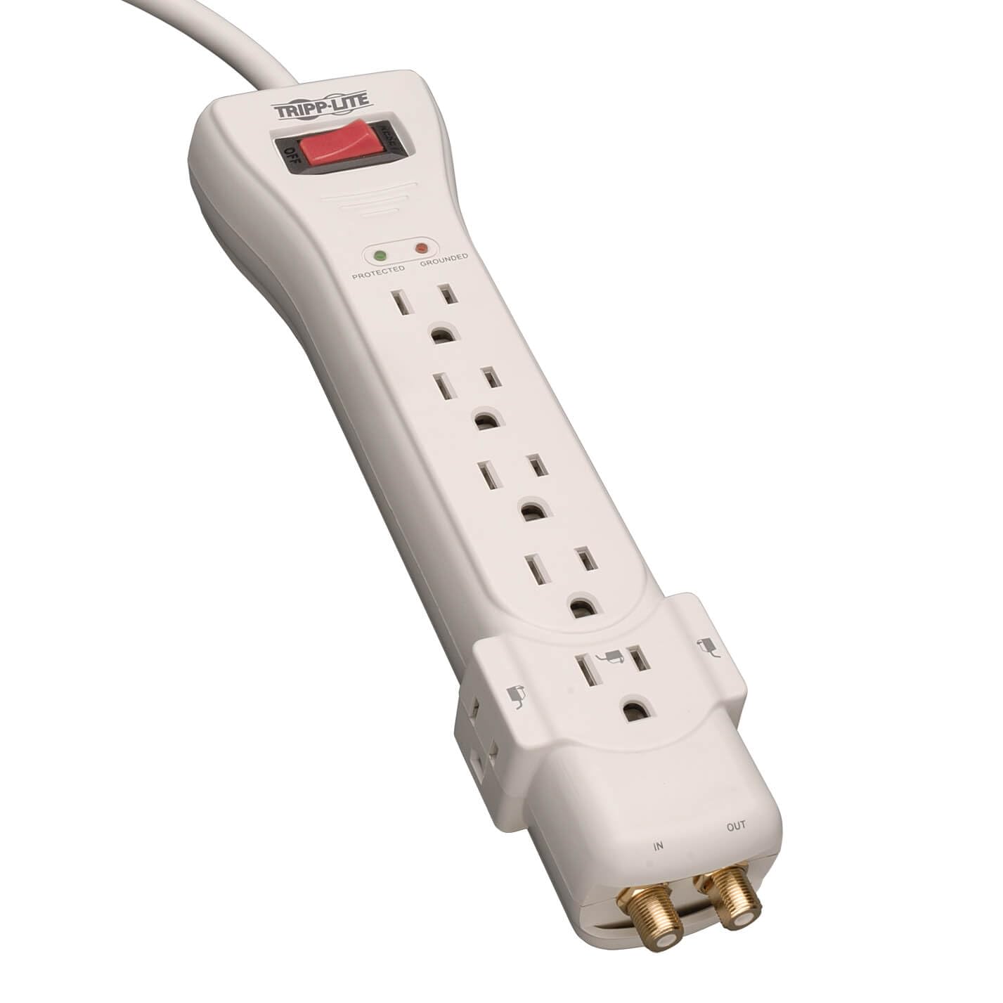 Tripp Lite Protect It! 7-Outlet Surge Protector Coaxial Protection 2160 Joules 1