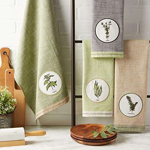 DII Fresh Herbs Kitchen Textiles, Dishtowels, 18x28, Herbal 4 Piece 5
