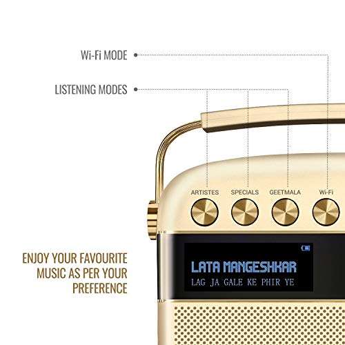 Saregama Carvaan 2.0 Portable Digital Music Player - Sound by Harman/Kardon (with 20,000 Songs) (with WiFi, Champagne Gold Color) 6