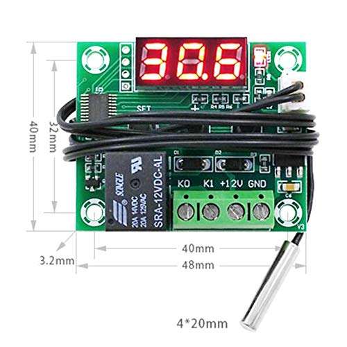 Stayhome 1pcs XH-W1209 DC 5V 12V 24V LED Digital Thermostat Temperature Control Thermometer Thermo Controller Switch Module with NTC Sensor 4