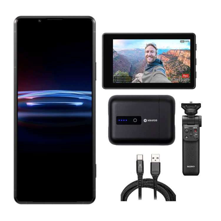 Sony Xperia PRO-I Unlocked 5G Smartphone Premium Bundle with Vlog Monitor, Shooting Grip and Accessories (5 Items) 1
