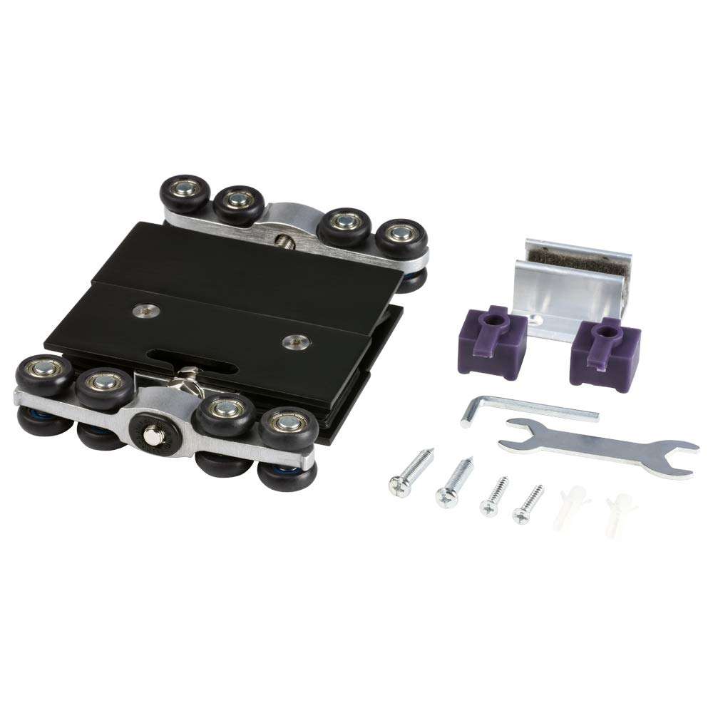 Black Glass coap Sliding Door Hardware Aluminum Track Suit for 10-12 Thickness Tempered Glass 2