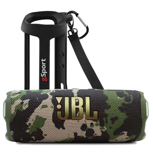 JBL FLIP 7 Waterproof Portable Speaker Bundle with gSport Silicone Sleeve (Camo) 1