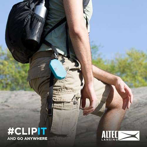 Altec Lansing Mini H2O - Waterproof Bluetooth Speaker, IP67 Certified & Floats in Water, Compact & Portable Speaker for Hiking, Camping, Pool, and Beach,Aqua 3