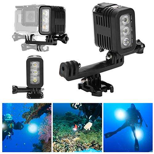Underwater Video Light, 98ft(30m) Diving Light 3 Brightness Dimmable Waterproof LED Video Fill Night Light for GOPRO Hero 4/3+/3/2/1/sj4000/sj5000/sj6000/for Xiaomi Yi 4