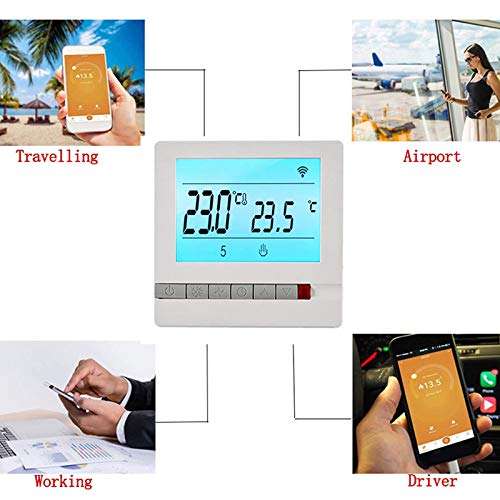 bobotron 220V 16A Digital Floor Heating Room Thermostat LCD Programmable Electric Heating Floor Temperature Controller 4