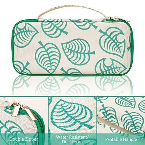 Carrying Case for Nintendo Switch,Travel Carry Cover Hard Shell Storage for Leaf Crossing NS Console and Accessories,Slim Protective Portable Travel Pouch Bag with 10 Game Card Slots for Girls Boys 4