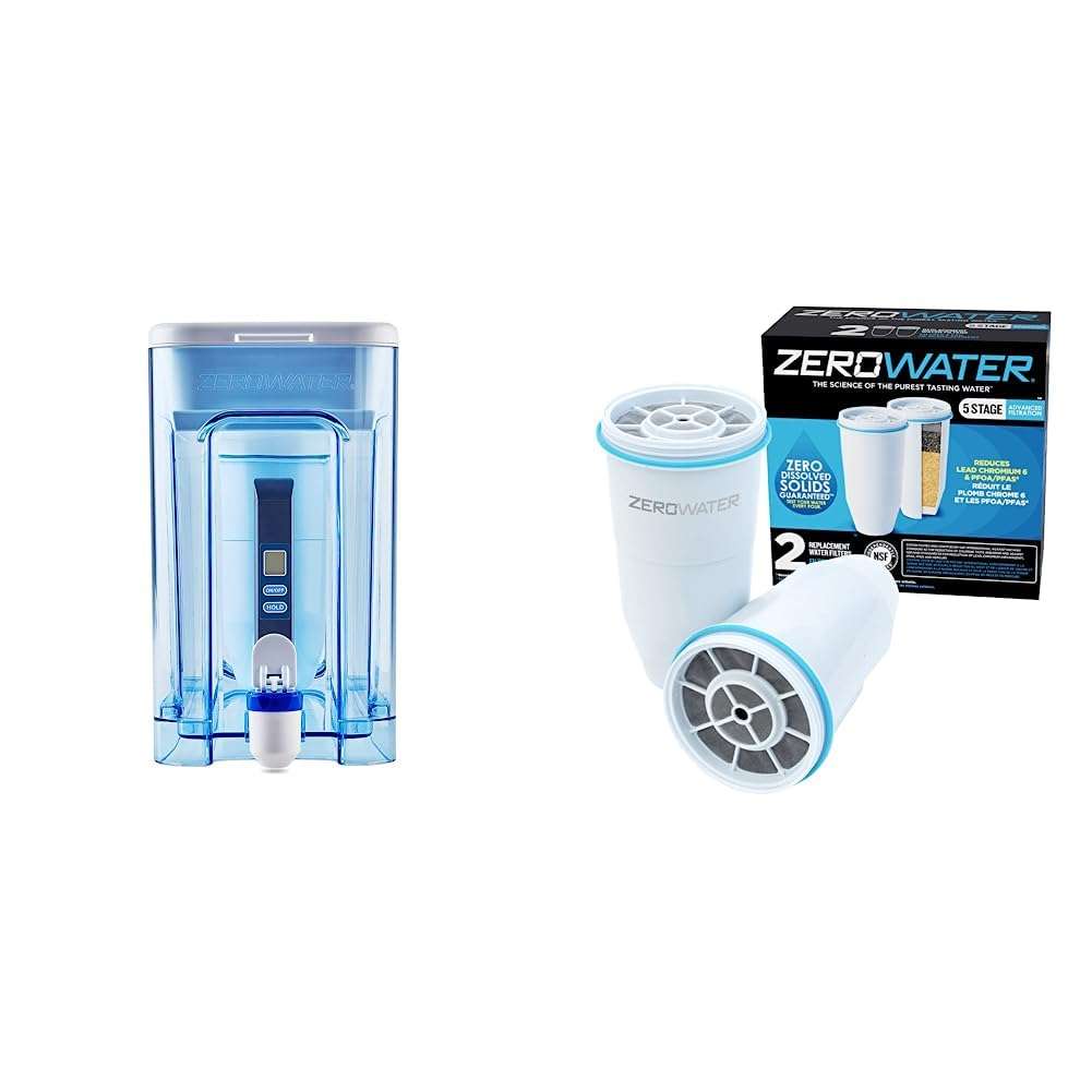 ZeroWater 32-Cup Water Filter Dispenser Bundle with Replacement Filters 1