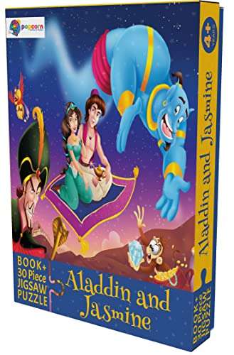 Aladdin and Jasmine - 30 Piece Jigsaw Puzzle with Free Reading Book 1