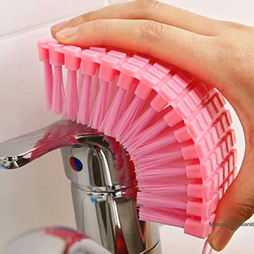 MinuteToCleanIt Plastic Flexible Cleaning Brush for Home, Kitchen and Bathroom (Small, Multicolour) (6) 1