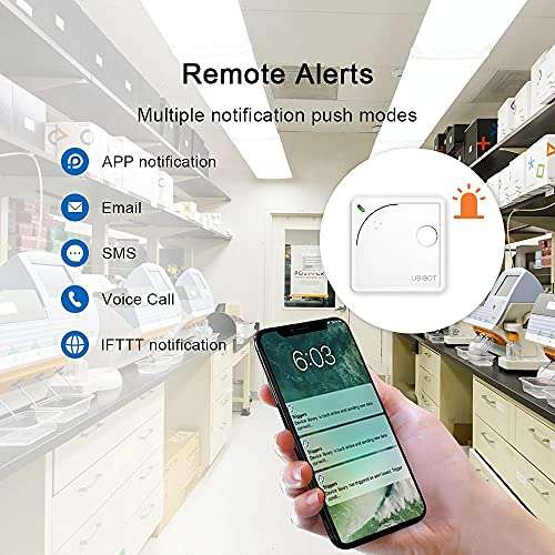 UbiBot WS1 WiFi Environmental Sensor: Temp, Humidity, Light Monitoring | External Probe | Alerts, Schedule Reports & Device Sharing | Local Deployment| IFTTT & Alexa | 2.4GHz WiFi, No Hub Needed 3