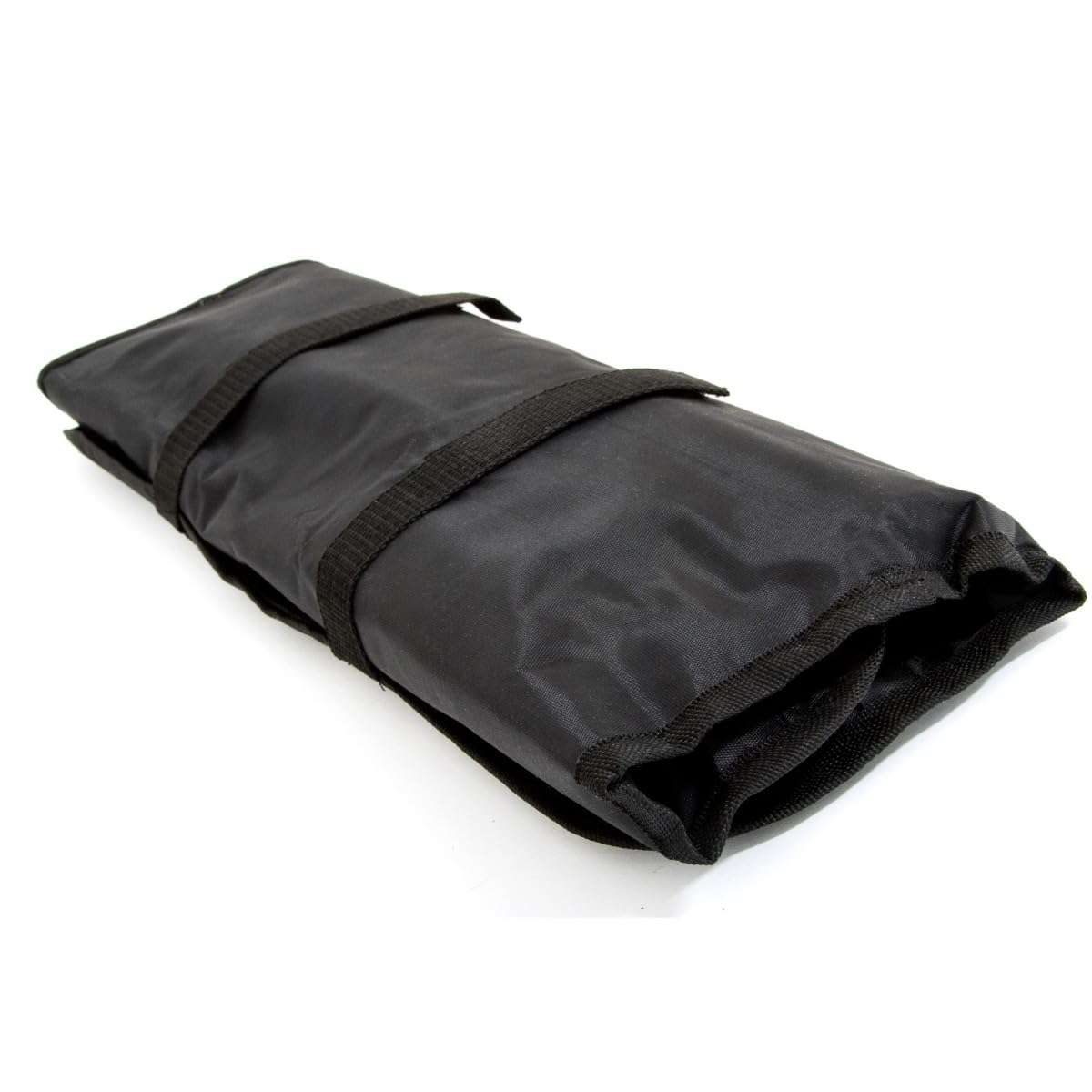 Chef Approved 18-3/4" Knife Storage Roll Bag | Professional Kitchen Tool Case with Velcro Closing Cover Flaps for Restaurant Cooking Knives | (10) Large Pockets | 18-3/4"W x 6-3/4"D, Nylon, Black