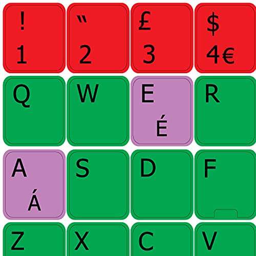 Learning English UK Colored PC Keyboard Decals for Desktop, Laptop and Notebook 1