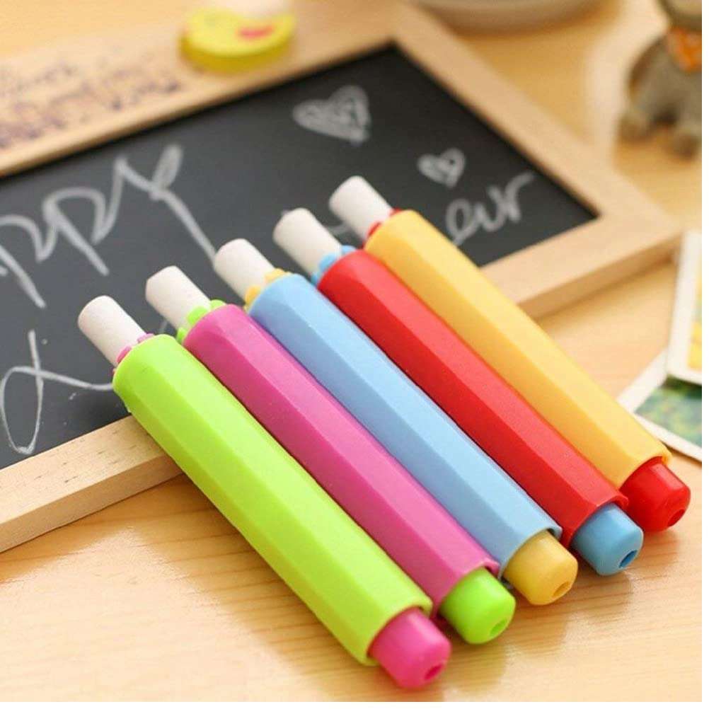 Eclet 4 pcs Chalk Holder 10mm Magetic Chalk Holder Chalk Piece Holder Blackboard Adjustable Chalk Clip for Teacher and Children (Any 4 Random Color Sent) 3